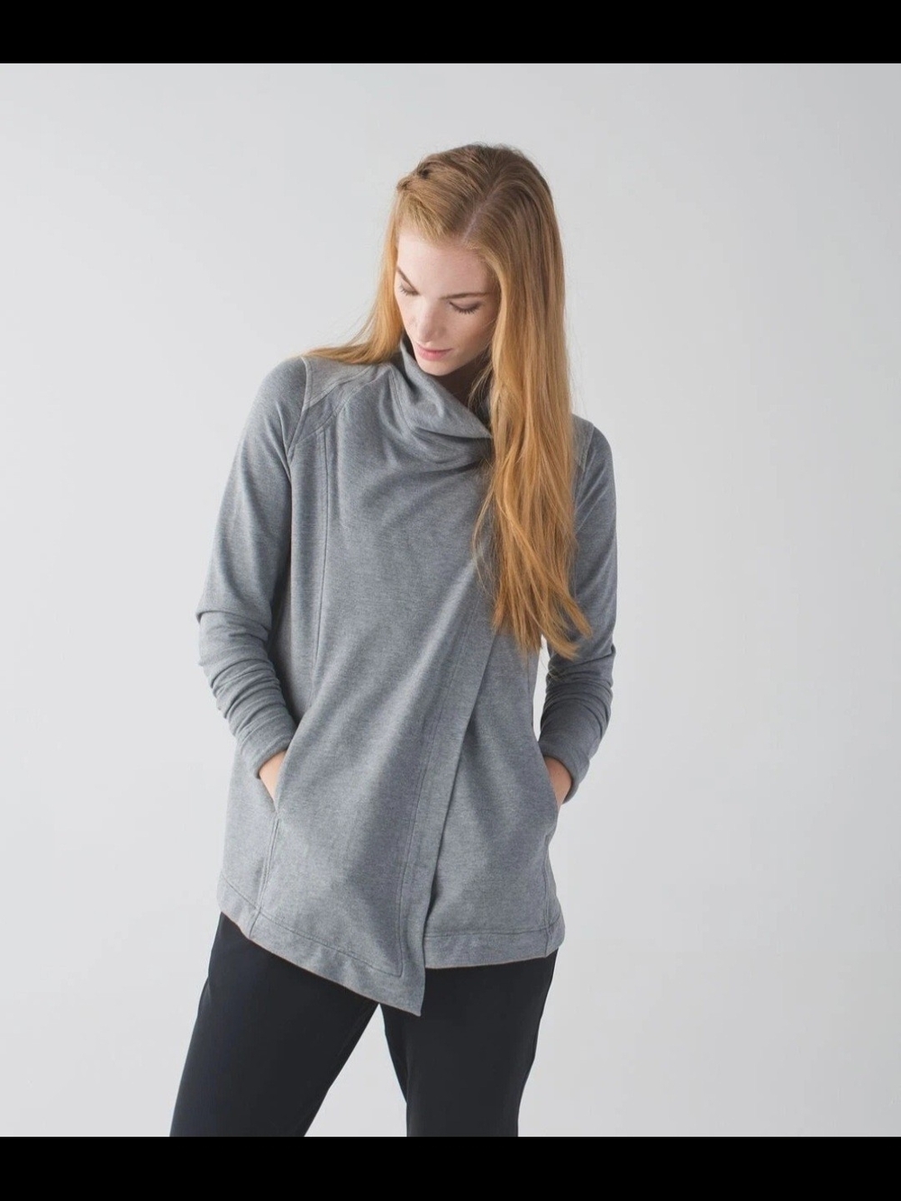 Lululemon Coast Easy  Wrap Jacket Size 6 In Light Grey.